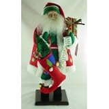  : 24 inch tall Fabric Santa Figure w/Stocking Handcrafted