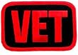 Vet Patch Red Embroidered Military Veteran Iron-on Emblem