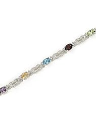 14kt Yellow Gold Oval Multi Color Bracelet.