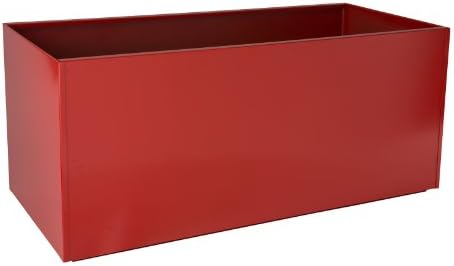 Nice Rectangular Red Aluminum Planter - 16"X46"X16"