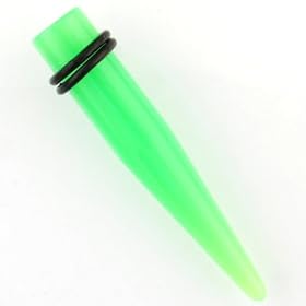 One Neon Acrylic Taper: 12g Neon Green