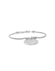 Sterling Silver 925 Amore Love Round Tag Charm Bracelet