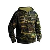 Livin Loud Camouflage Mens Green Zip Hoodie
