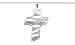 Sterling Silver Textured Wave Cross Pendant W/ Round Magic Chain 16in