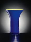 Ashton Sutton Blue Vase with Yellow Interior