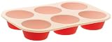 The Carefree Kitchen 2-Tone Silicone Muffin Pan, Red
