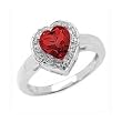 7MM 1.30 CT Garnet Ring In Sterling Silver (Available In Sizes 6 - 9)