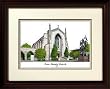 Boston University Alma Mater Alma Mater 14x18 Lithograph in Mahogany Frame