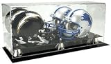 BCW Deluxe Acrylic Double Mini Helmet Display - With Mirror - Football Helmet, Goalie Mask, Racing Helmet - Sports Memoriablia Display Case!