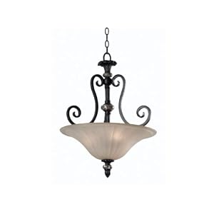 Kenroy Home 80293MBZ Leafston Three-Light Pendant with twenty Inch Glass Shade by Kenroy Home