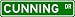 CUNNING Street Sign ~ Personalized Family Lastname Novelty Sign ~ Gameroom, Basement, Garage Sign ** Aluminum 4 x 18