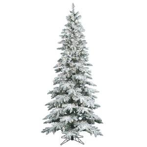 Flocked Utica Fir 6.5' Artificial Christmas Tree with LED Lights Flocked Utica Fir 6.5' Artificial Christmas Tree with LED Lights
