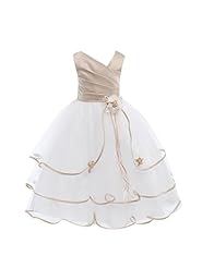Girls Floral Print Tiered  Satin/Tulle Ankle Length Tea Length Flower-Girl Dress  With Ruffles