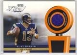 2002 Playoff Piece of the Game Materials #35 Kurt Warner - St Louis Rams (Piece of Authentic Game-Worn Jersey) (Football Cards)