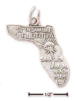 Sterling Silver Florida State Charm
