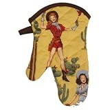 Sassy Cook'n 022494A Western Lolitas in Yellow Oven Mitt - Set of 4 by Sassy Cook'n
