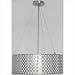 Netto Modern Three-Light Drum Pendant with Metal Shade