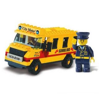 Hohong - Children Intellect training / Smart Thinking Training Plastic Blocks - School Bus