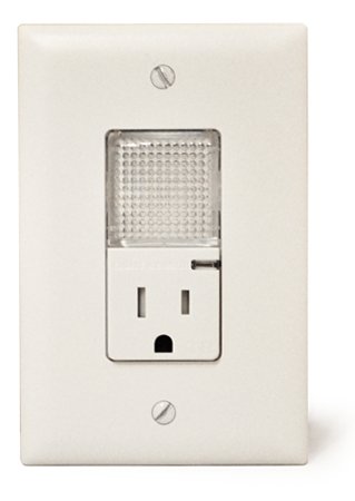 enhanced nightlight with 1 outlet, white