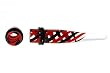 UV Acrylic Tornado Expander - Black and Red Swirl - 1/2 Inches - Sold as a Pair