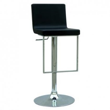 Chintaly Imports 0351-AS-BLK Swivel and Adjustable Height Stool - Chrome Black PU