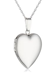 14k Gold Polished Heart Locket Necklace, 18"