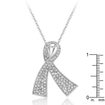 BREAST CANCER AWARENESS - Cubic Zirconia White 