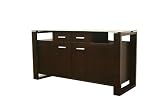 Baxton Studio Layton Dark Brown Wood / Glass Modern Sideboard