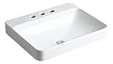Kohler K-2660-8-0 Vox Rectangle Vessel with Faucet Deck, White