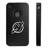 Apple iPhone 4 4S 4G Black Aluminum & Silicone Case New Jersey Devils