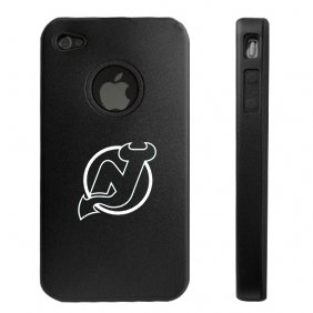 Apple iPhone 4 4S 4G Black Aluminum & Silicone Case New Jersey Devils