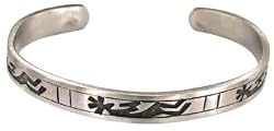 Kokopelli Indian Style Pewter Bracelet
