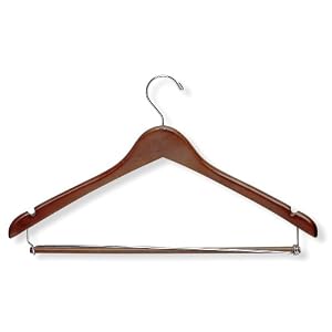 Honey-Can-Do HNGZ01265 Contoured Suit Hangers with Locking Bar, 6-Pack, Cherry