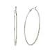 Sterling Silver Diamond-Cut Oval Hoop Earrings title=