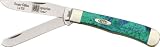 Case Cutlery 9254AQ Aquarius Corelon Trapper Pocket Knife With Stainless Steel Blades Blue and Green mixed Corelon