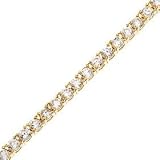 4mm 14 Yellow Gold Plated CZ Diamond Tennis Bracelet
