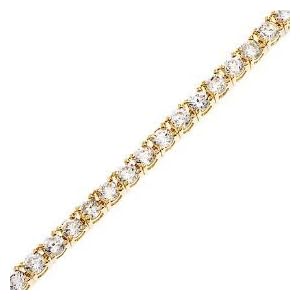 4mm 14 Yellow Gold Plated CZ Diamond Tennis Bracelet by 