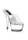 6 1/4 Inch Spike Heel Platform Women's Size Shoe With Rhinestone Trim