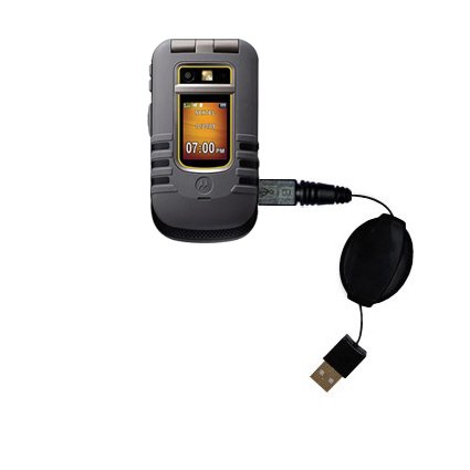 Retractable USB Cable for the Motorola Brute i680 with Power Hot Sync and Charge capabilities - uses Gomadic TipExchange Technology