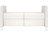 La-Z-Boy Contract Furniture Odeon Loveseat Bench with Upholstered Arms, Split Seat and Brushed Metal Feet