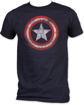 Marvel Comics Captain America Shield Men's Navy T-shirt