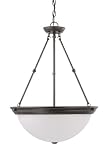 Nuvo Lighting 60/3343 Empire 3-Light 20-Inch Bowl Pendant with Champagne Glass, Mahogany Bronze