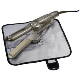 REMINGTON SLEEK & GO FOLDABLE HAIR STRAIGHTENER SILVER 130-1 90DEG TEMP TEFLON CERAMIC COAT ED PLATES HEAT PROTECTION WR