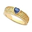 14K Yellow Gold Iolite Heart Ring