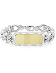 Stainless Steel Cuban Link ID Bracelet with Immerse Plating 08.80 Inch Gold Immerse lating B894