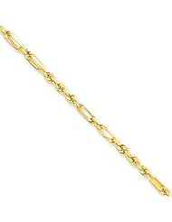 2.5mm, 14 Karat Yellow Gold, Diamond-Cut, Milano Rope Chain - 8 inch