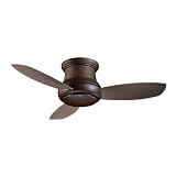 Minka-Aire Fans F518-ORB 44 Concept II Contemporary Flush Mount Bronze Ceiling Fan w Lgt & Remote