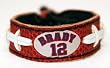 NFL New England Patriots Tom Brady #12 Genuine Football Leather GameWear Bracelet