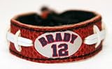 NFL New England Patriots Tom Brady #12 Genuine Football Leather GameWear Bracelet