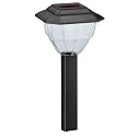 Malibu Solar White Nichia LED Outdoor Plastic Garden Lights, Black with Clear Faceted Globe 4 Pack #LZ1008-4